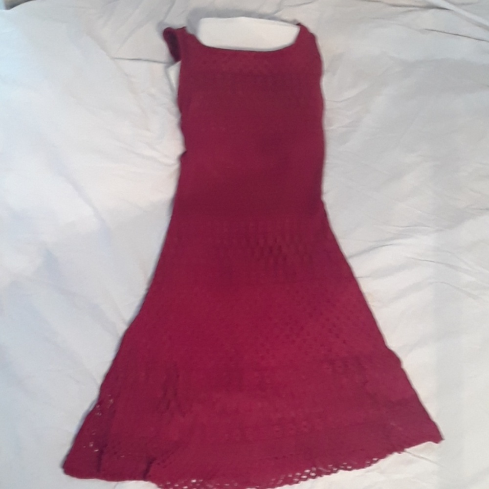 Little Red Dress with lace overlay